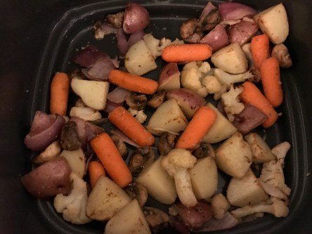 Roasted veggies in Ninja Foodi cooking pan